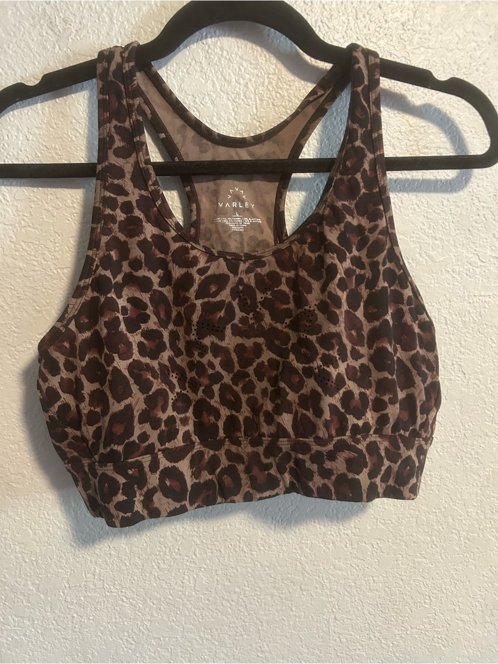 Varley leopard sports bra